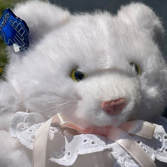 Vintage Applause Michael Kitten White Plush Cat Stuffed Animal w Floofy Tail 16" - Picture 8 of 8